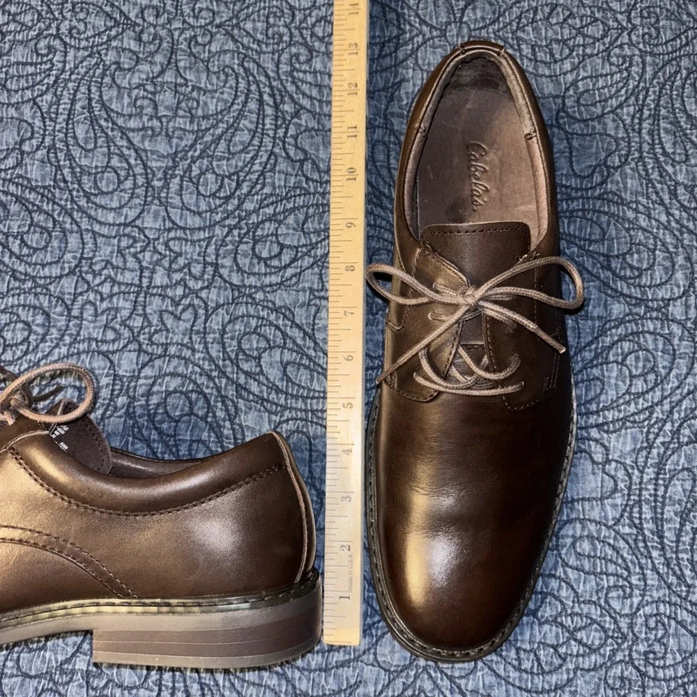 Cabelas Men's 10.5 D Brown Leather Lace Up Dress Oxford Shoes New